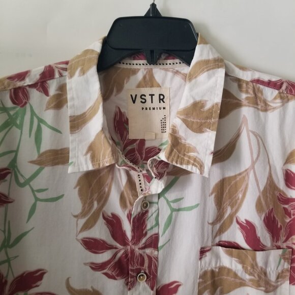 VSTR Men's XXL Off White Cotton Floral Hawaiian Short Sleeved Button Up Shirt - Picture 5 of 16